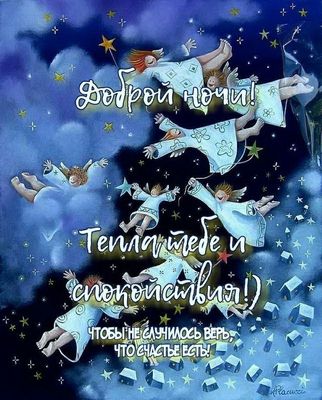 Открытка «Пожелание»: Доброй ночи! Тепла тебе и спокойствия!. Тэги: красивая, позитив, счастье, нежная, милая, покой…