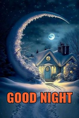 Открытка «Пожелание»: Спокойная красивая ночь и сладких снов. Тэги: красивая, настроение, нежная, зима, праздник, снег…