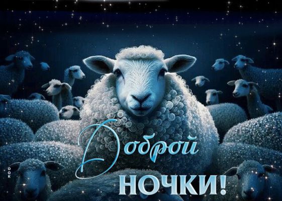 Открытка «Животное»: Добрый ночки с милыми овечками. Тэги: красивая, милая, небо, анимация, ночь, доброй ночи, овца…